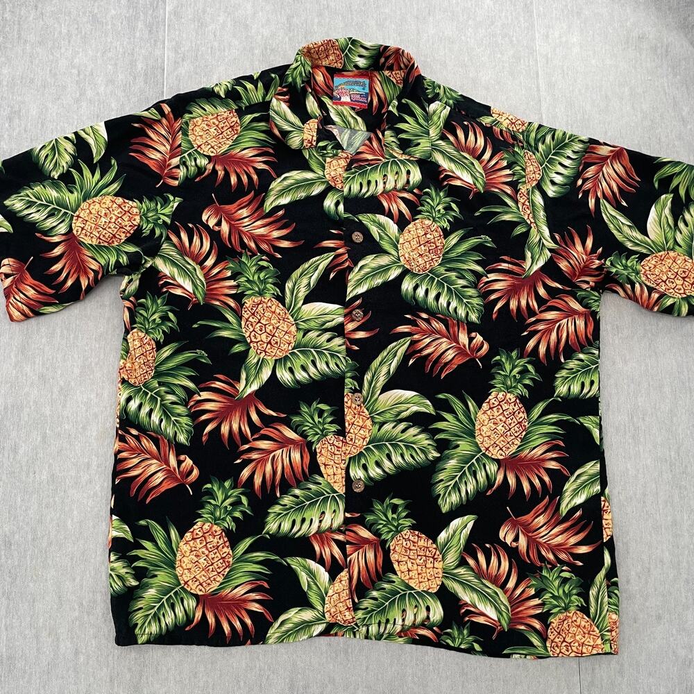 Reyn Spooner Shirt Adult XL Button Up Joe Kealoha's Hawaiian Pineapple Print Men